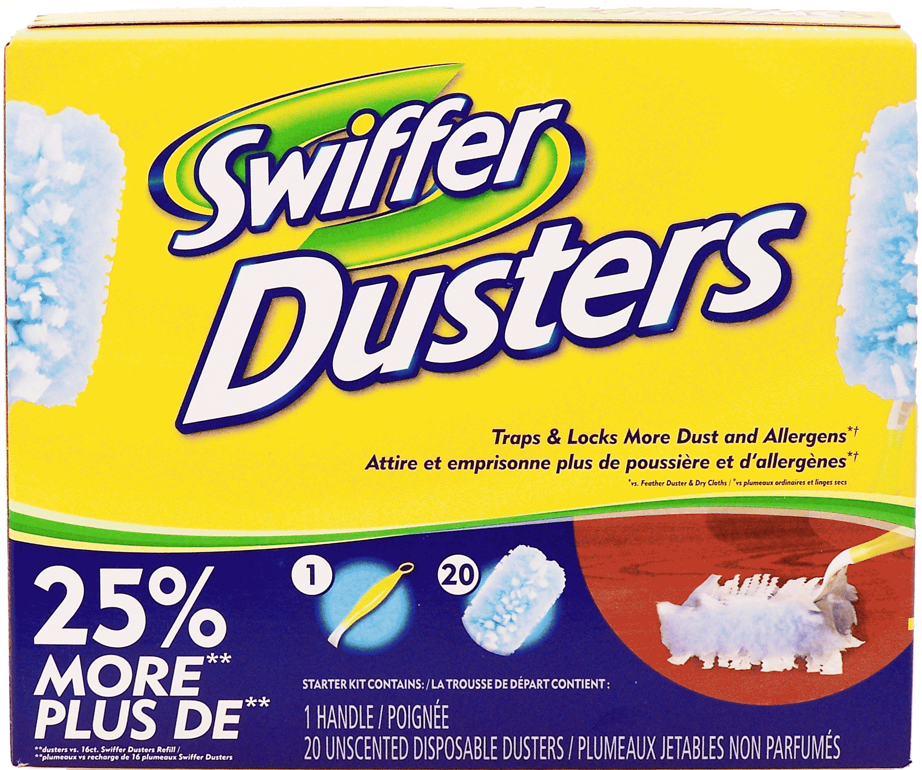 Swiffer Dusters 1 handle, 20 unscented disposable dusting pads Full-Size Picture